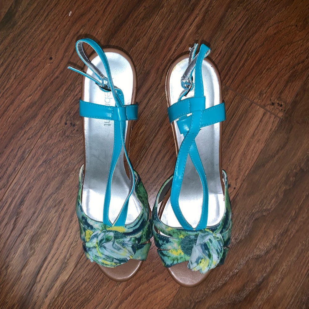 Lane Bryant Turquoise Wedge Heels